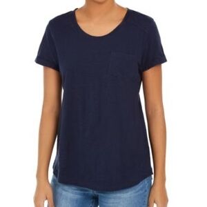 New York & Company Navy Short Sleeve Top